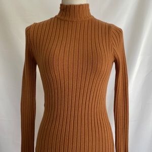 Brown Turtle neck bodycon dress